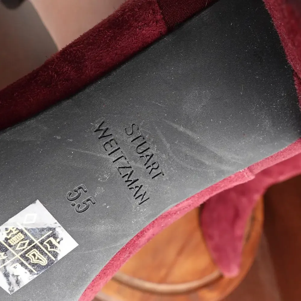 Stuart Weitzman Boots WMS SZ 5.5B Burgundy Gillian‎ 60 City Over The Knee Suede
